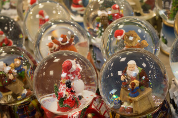 Glass Christmas toy, souvenir - snow ball