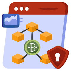 A unique design icon of secure blockchain 

