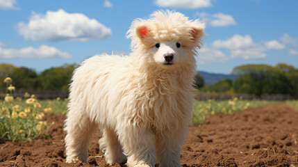 white dog on the grass