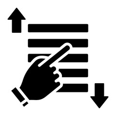 Sorting glyph icon illustration vector graphic