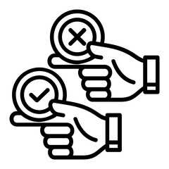 Decision line icon illustration vector graphic