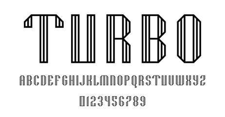Set of alphabets font letters and numbers modern abstract design with outlines concept vector illustration