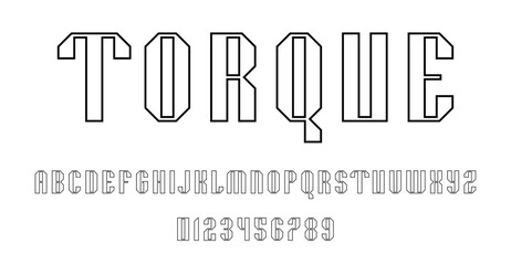 Set of alphabets font letters and numbers modern abstract design with outlines concept vector illustration	
