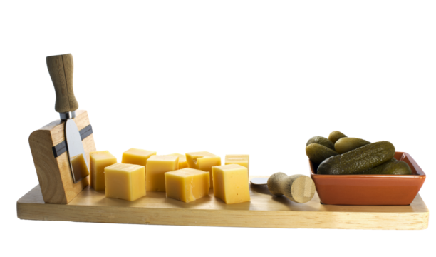 dutch cheese and pickle  isolated on transparent background