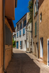 A colorful alley in the village of Le Castellet in south of France