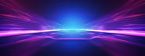 Fototapeta premium futuristic empty neon background, high technology flow