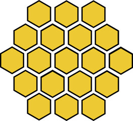 Sunny Hexagons: Vibrant Yellow Honeycomb Vector – Geometric Patterns and Organic Beauty in Nature-Inspired Design