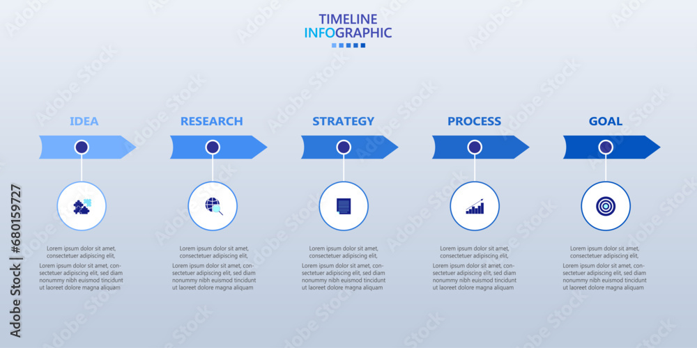 Poster infographic template for business. modern timeline infograph with 5 steps.