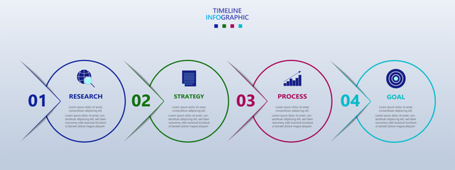 Infographic template for business. Modern Timeline infograph with 4 steps.