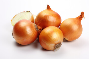 onions on a white background