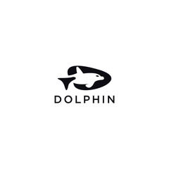 Dolphin logo design icon template
