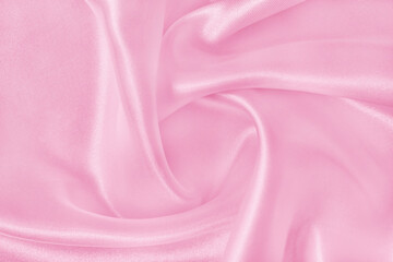 Pink fabric cloth texture for background and design art work, beautiful crumpled pattern of silk or linen.