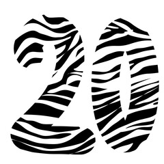 illustration of numbers with a zebra pattern