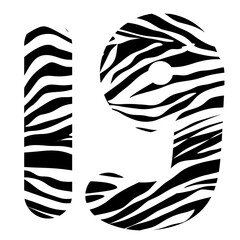illustration of numbers with a zebra pattern