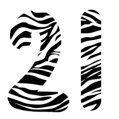 illustration of numbers with a zebra pattern