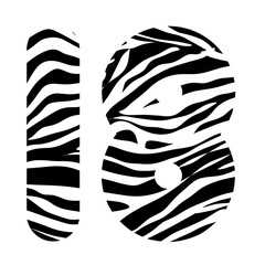 illustration of numbers with a zebra pattern