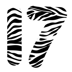 illustration of numbers with a zebra pattern
