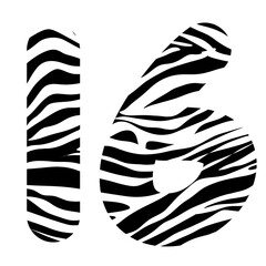 illustration of numbers with a zebra pattern