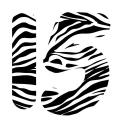 illustration of numbers with a zebra pattern