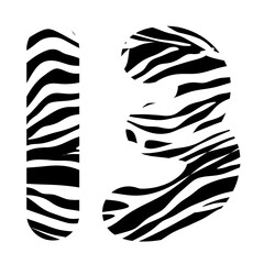 illustration of numbers with a zebra pattern