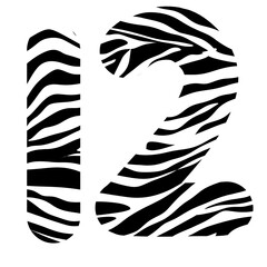 illustration of numbers with a zebra pattern