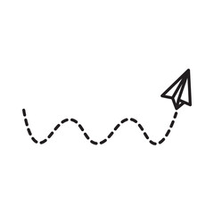 Paper plane thin line icon.