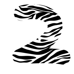 illustration of numbers with a zebra pattern
