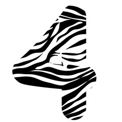 illustration of numbers with a zebra pattern