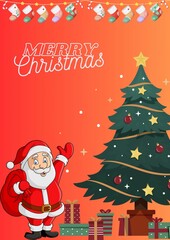 Greeting card for a merry Christmas