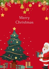 Greeting card for a merry Christmas