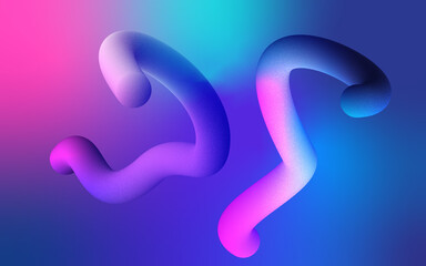 Abstract twisted fluid shape with modern gradient fluid curve element for billboard design graphic