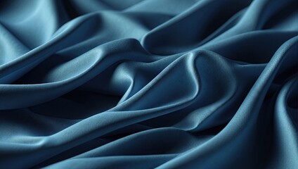Fototapeta premium blue luxury fabric wavy texture background, wallpaper design, abstract, 