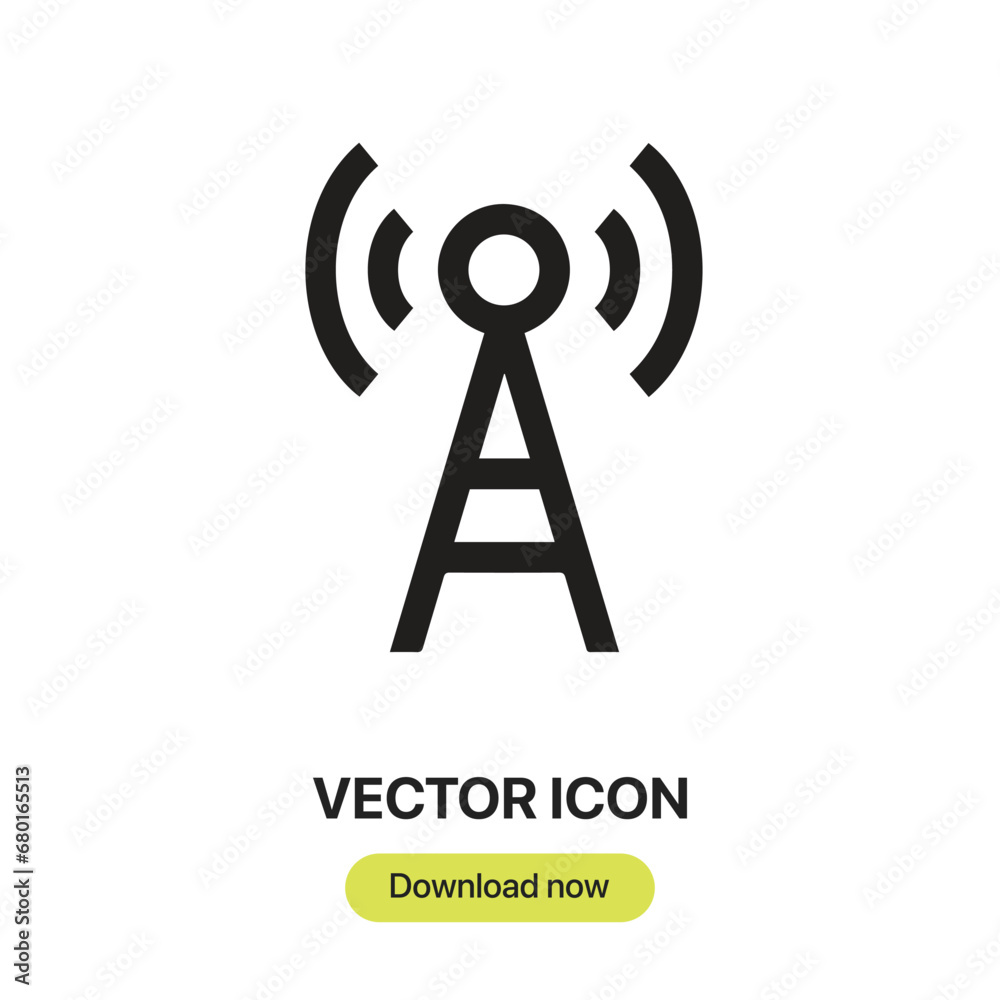 Leinwandbilder antenna icon vector. linear-style sign for mobile concept and web design. antenna symbol illustratio