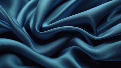 blue luxury fabric wavy texture background, wallpaper design, abstract,  - obrazy, fototapety, plakaty