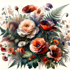 the watercolor painting of flowers and botanicals, capturing their timeless beauty. 