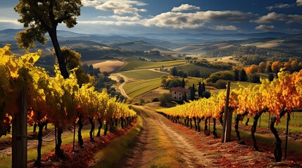 Naklejka premium Rural scene in Tuscany