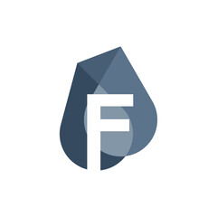 Professional Letter F water drop Logo design icon illustration