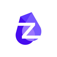 Professional Letter Z water drop Logo design icon illustration