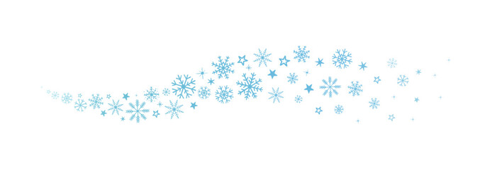decorative hand drawn winter background with snowflakes wave, snow, stars, design elements on white - obrazy, fototapety, plakaty