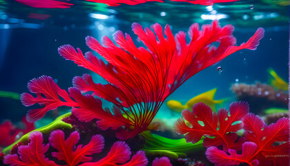 Fototapeta na wymiar underwater Coral reef and colored algae