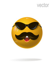 Icon, symbol, character of expression of emotions with the eyes.
3D vector image.