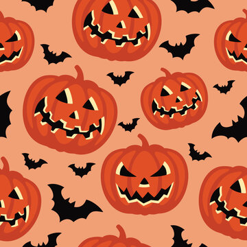 Halloween character sameless pattern vector.