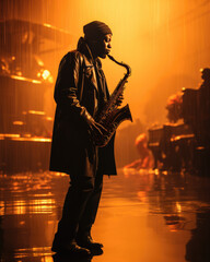 A Soulful Saxophonist Shines in a Cinematic, yellow-Lit Concert Setting