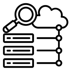 Big Data line icon illustration vector graphic