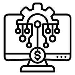 Digital Transformation line icon illustration vector graphic