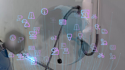 EV charging station for electric car with mobile app display charger status . The electric power is produced from sustainable resources to supply to charger station in order to reduce CO2 emission