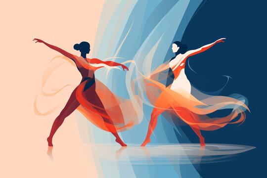 Cartoon illustration of two people dancing