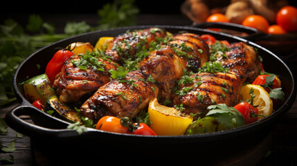 roasted chicken with vegetables