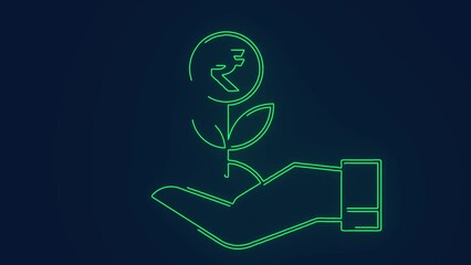 Indian rupee investment savings for financial freedom animation