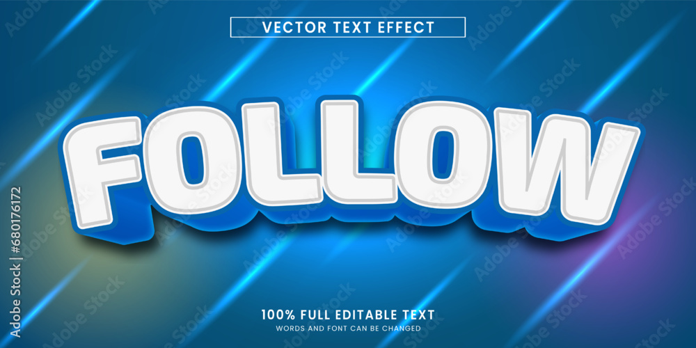 Wall mural vector design editable text effect, follow text style